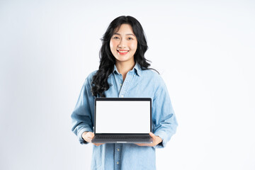 beautiful asian girl image on white background