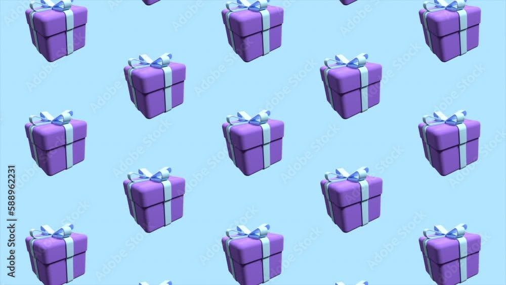 Aufkleber moving pattern of gift box. repeating pattern of gift box. animated background pattern on seamless l