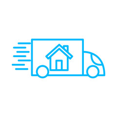 Home care Ireal estate icon with blue outline style. home, furniture, house, estate, apartment, architecture, real. Vector Illustration. Vector Illustration