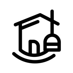 House service real estate icon with black outline style. home, building, house, property, real, business, estate. Vector Illustration. Vector Illustration