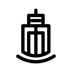 Skyscraper real estate icon with black outline style. property, house, home, price, business, investment, mortgage. Vector Illustration. Vector Illustration