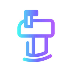 Mail real estate icon with purple blue outline style. home, furniture, house, estate, apartment, architecture, real. Vector Illustration. Vector Illustration