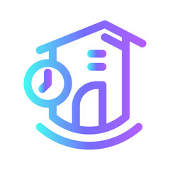 Rent real estate icon with purple blue outline style. application, home, house, business, property, estate, sale, building. Vector Illustration. Vector Illustration