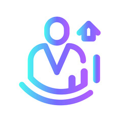 Broker real estate icon with purple blue outline style. application, home, house, business, property, estate, sale, building. Vector Illustration. Vector Illustration