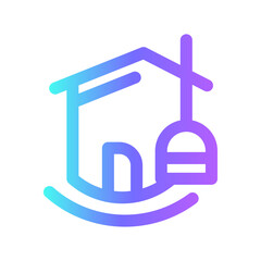 House service real estate icon with purple blue outline style. home, building, house, property, real, business, estate. Vector Illustration. Vector Illustration