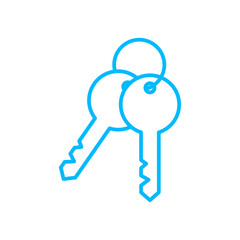 Key real estate icon with blue outline style. home, furniture, house, estate, apartment, architecture, real. Vector Illustration. Vector Illustration