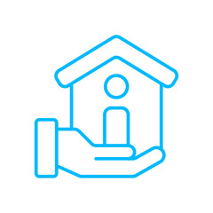 House real estate icon with blue outline style. home, building, house, property, real, business, estate. Vector Illustration. Vector Illustration