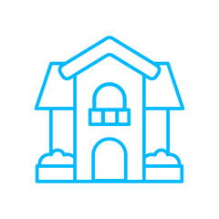 House real estate icon with blue outline style. application, home, house, business, property, estate, sale, building. Vector Illustration. Vector Illustration