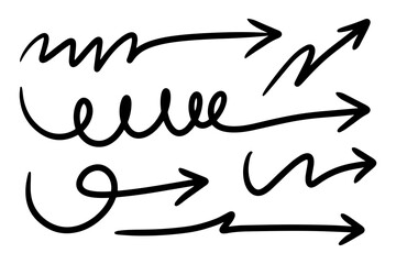 Obraz premium hand drawn arrow set. Doodle vector illustration. eps 10.