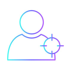 Customer target icon with purple blue outline style. target, marketing, concept, customer, business, group, audience. Vector illustration