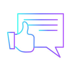 Feedback icon with purple blue outline style. customer, business, review, satisfaction, opinion, survey. Vector illustration