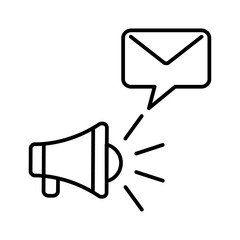 Message icon with black outline style. communication, speech,web, chat, text, smartphone, internet. Vector illustration