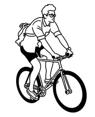 Obraz premium Riding Bicycle for Commuting. Bike to Work. 