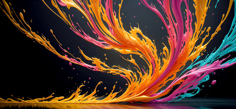 Abstract paint splash background artwork created with Generative AI.