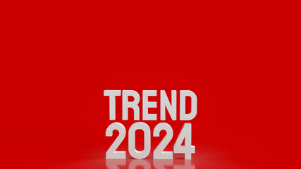The text trend 2024 on red background  3d rendering