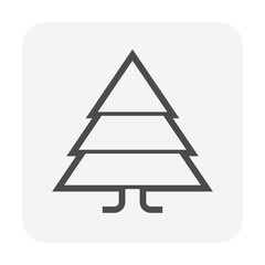 Pine tree vector icon design at side view consist of wood or timber and leaf. Grow plant for fir christmas, woodworking, wood industry and construction material.