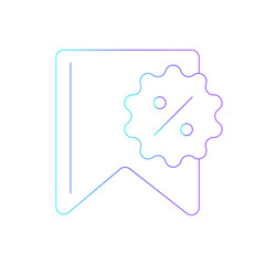 Discount icon with black outline style. price, offer, promotion, shop, sign, buy, special. Vector illustration