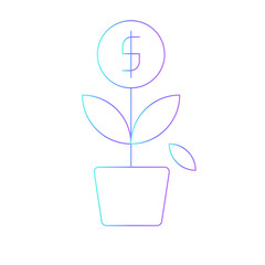 Profit icon with black outline style. finance, growth, business, financial, money, increase, success. Vector illustration