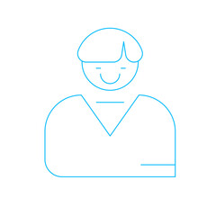 Customer icon with black outline style. client, support, communication, online, people, concept, call. Vector illustration
