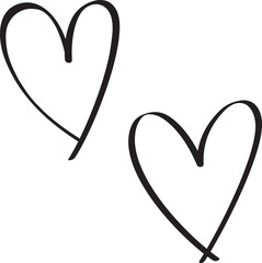Hand-drawn heart isolated on white background. Vector design element for Valentine's Day.