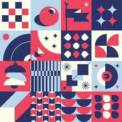 Bauhaus geometric design patterns seamless background 