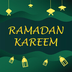 Ramadan Kareem Islamic greeting card background vector illustration. The holy month of the Muslim community.