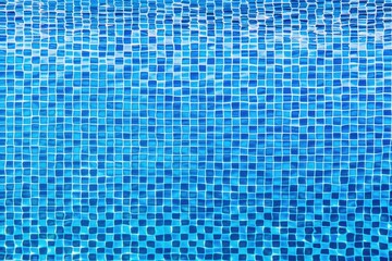 refreshing blue swimming pool with tiled walls and crystal clear water. Generative AI