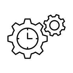 Time management icon with black outline style. communication, e-commerce, concept, consumer, credit, credit card, currency. Vector Illustration