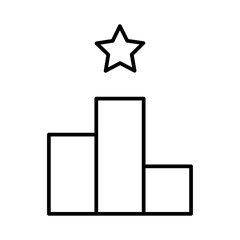 Rating icon with black outline style. growth, banking, laptop, calculator, person, plan, work. Vector Illustration