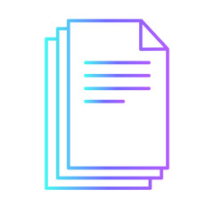 Document icon with purple blue outline style. background, design, success, statistics, laptop, corporate, statistic. Vector Illustration