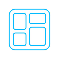 Dashboard icon with blue outline style. management, chart, strategy, digital, report, financial, growth. Vector Illustration