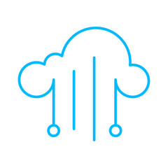 Technology icon with blue outline style. growth, banking, laptop, calculator, person, plan, work. Vector Illustration