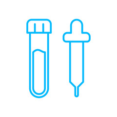 Sample icon with blue outline style. growth, banking, laptop, calculator, person, plan, work. Vector Illustration