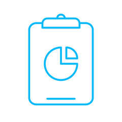 Report icon with blue outline style. finance, business, data, budget, financial, analysis, report. Vector Illustration