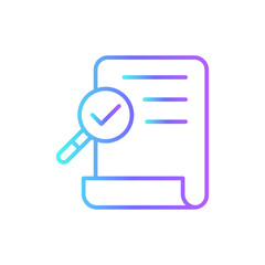 Data analysis icon with purple blue outline style. growth, banking, laptop, calculator, person, plan, work. Vector Illustration