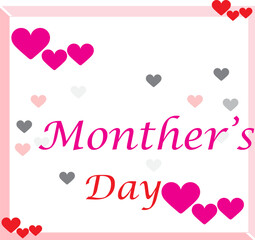 Background white monther's card with hearts and love purple.For design banner abstract,etc.