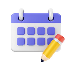 3d calendar icon illustration