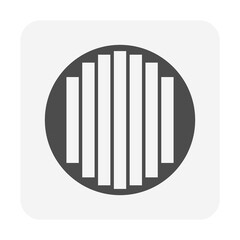 Log wood or timber vector icon in cross section view. Include square sawing pattern for process in mill, sawmill. Material from nature sawn to lumber, board or plank for woodworking, construction.