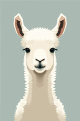 Obraz premium vector llama portrait