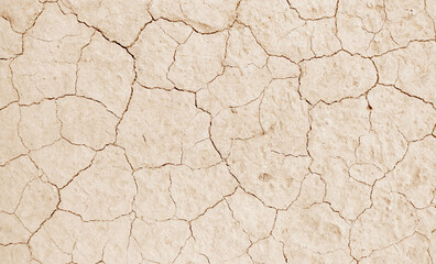 Cracked ground background in the top view for graphic design or wallpaper