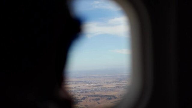 Airplane Window view over Australian Desert
