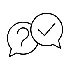 Answer feedback icons with black outline style. feedback, answer, survey, opinion, concept, support, customer. Vector illustration