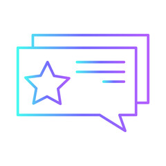 Testimoni feedback icons with purple blue outline style. feedback, business, review, customer, opinion, satisfaction, positive. Vector illustration