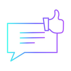 Positive feedback feedback icons with purple blue outline style. feedback, good, positive, rating, negative, customer, satisfaction. Vector illustration