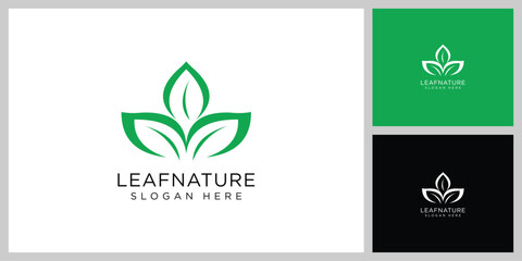 Fototapeta na wymiar Tree leaf vector logo design