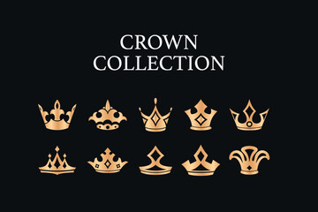 golden crown icon free vector