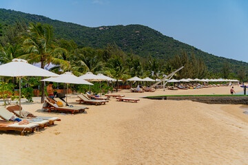 Fototapeta na wymiar Sea beach. Orchid Island near Nha Trang in Vietnam.