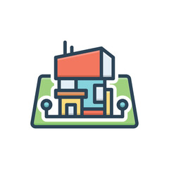 Color illustration icon for architectural 