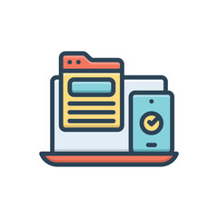 Color illustration icon for compatibility 