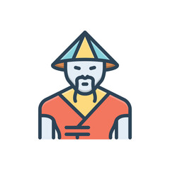 Color illustration icon for chinese